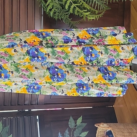 Limited Yellow Floral Maxi Dress Colorful Sleeveless Cottagecore Sundress Sz 6 - Picture 8 of 10